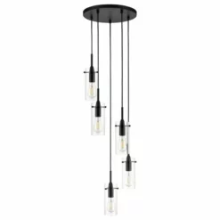 Linea Di Liara Effimero 5-Light Cluster Pendant, Black