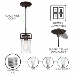 Kira Home Wyer 8" / Farmhouse Pendant Light, Glass Cylinder Shade, Dimmable -Ceiling Lighting Shop 149106c000c3d6ae 8428 w800 h800 b1 p0