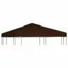 Vida XL International B.V. VidaXL 2-Tier Gazebo Top Cover 9.8'x9.8' Brown Replacement Canopy Roof Shade