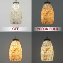 Kira Home Coast 9" Oval Pendant Light, Hand-Crafted Mosaic Sea Shell Glass, / 10 Kira Home Coast 9" Oval Pendant Light, Hand-Crafted Mosaic Sea Shell Glass, / -Ceiling Lighting Shop 1541c00200ca709f 8688 w800 h800 b0 p0