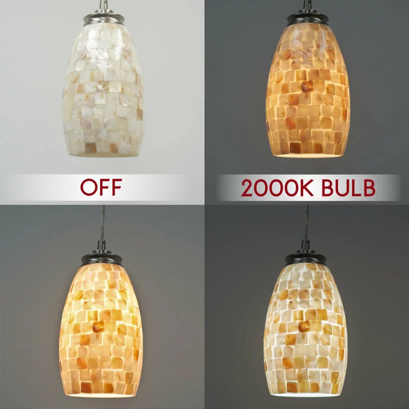 Kira Home Coast 9" Oval Pendant Light, Hand-Crafted Mosaic Sea Shell Glass, / 4 Kira Home Coast 9" Oval Pendant Light, Hand-Crafted Mosaic Sea Shell Glass, / - Image 4