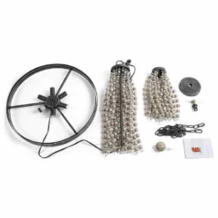 LNC Lighting LNC 6-light Farmhouse Black Brushed Wood Beaded Candle Chandelier -Ceiling Lighting Shop 15a189a603230821 9960 w800 h800 b1 p0