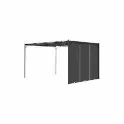 Vida XL International B.V. VidaXL Garden Gazebo With Side Curtain 157.5"x118.1"x88.6" Anthracite Sunshade -Ceiling Lighting Shop 1611e6ca03934dff 2950 w800 h800 b1 p0