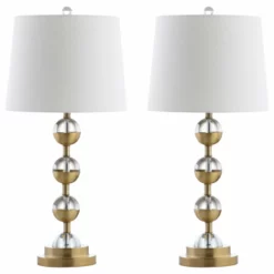 JONATHAN Y Avery 27.5" Crystal Table Lamp, Clear And Brass Gold, Set Of 2 -Ceiling Lighting Shop 16d163900387bd44 7380 w800 h800 b1 p0