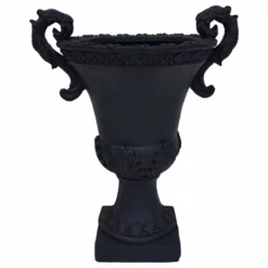 GDFStudio GDF Studio Renee Lightweight Concrete Chalice Garden Decorative Urn Planter, Bla