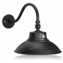 HTM Lighting Solutions Integrated LED Gooseneck Barn Light Fixtures, Bronze, Textured Black, 14in.