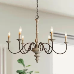LNC Lighting LNC 6-Light French Country And Farmhouse Candle Rustic Chandelier Lighting 16 LNC Lighting LNC 6-Light French Country And Farmhouse Candle Rustic Chandelier Lighting -Ceiling Lighting Shop 18516f9e034d244d 9915 w800 h800 b0 p0