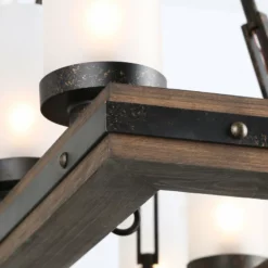 LALUZ 30 Inch 8-Light Farmhouse Wood Linear Kitchen Island Chandelier -Ceiling Lighting Shop 192181b4027a036c 1699 w800 h800 b0 p0