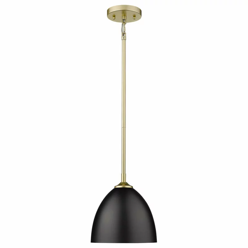 Golden Lighting Zoey Small Pendant, Olympic Gold With Matte Black Shade 2 Golden Lighting Zoey Small Pendant, Olympic Gold With Matte Black Shade - Image 2