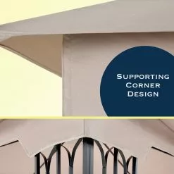 HIO 10 Ft. X 10 Ft. Soft Top Outdoor Patio Gazebo With Netting And Shelves -Ceiling Lighting Shop 1a116e310176110c 7806 w800 h800 b0 p0