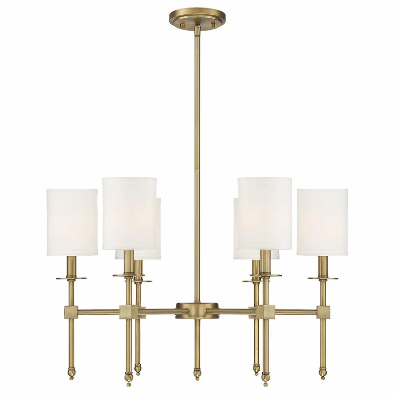 Savoy House Chatham 6-Light Chandelier, Warm Brass 1 Savoy House Chatham 6-Light Chandelier, Warm Brass