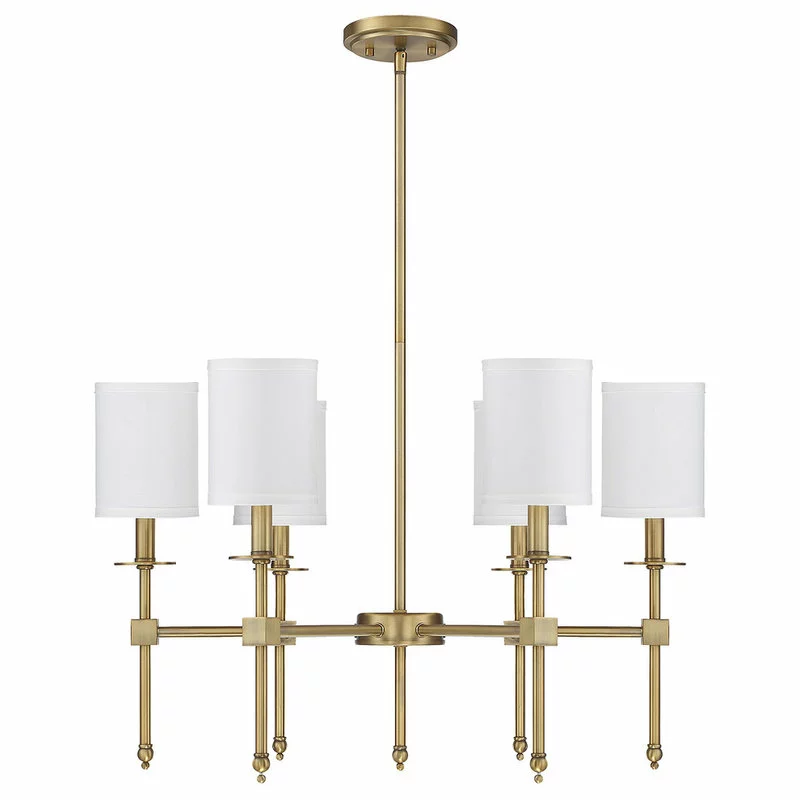 Savoy House Chatham 6-Light Chandelier, Warm Brass 2 Savoy House Chatham 6-Light Chandelier, Warm Brass - Image 2