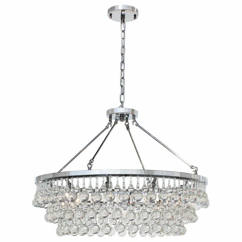 Lightupmyhome Celeste 32" Glass Drop Chandelier, Chrome, Hanging Or Flush Mount 2 Lightupmyhome Celeste 32" Glass Drop Chandelier, Chrome, Hanging Or Flush Mount - Image 2