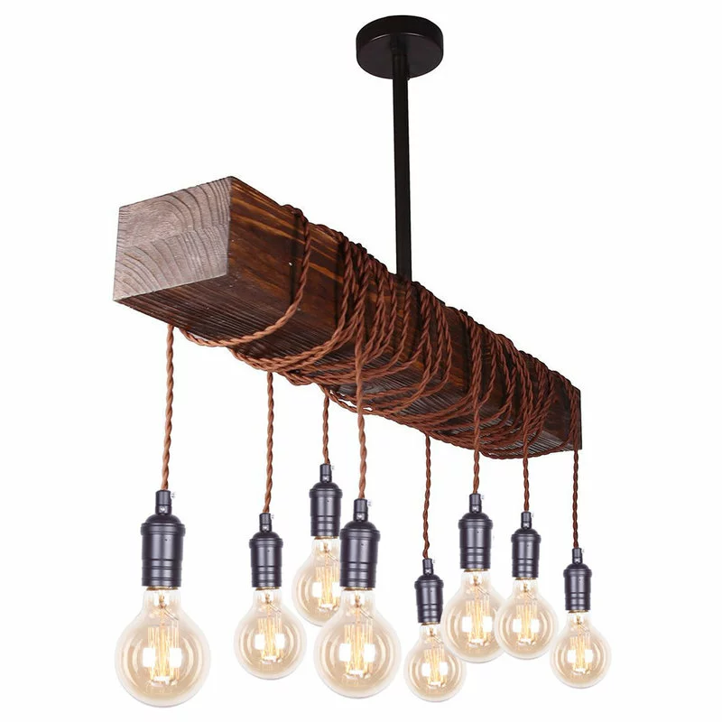 Whoselamp 8-Light Wood Beam 4 Whoselamp 8-Light Wood Beam - Image 4