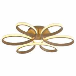 Aiwen 1-Light Modern Linear LED Flush Mount Light Ceiling Light, Gold