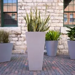 Veradek Pro Series Column Grooved Planter, 40", Gray -Ceiling Lighting Shop 1af112810d88d016 8773 w800 h800 b0 p0