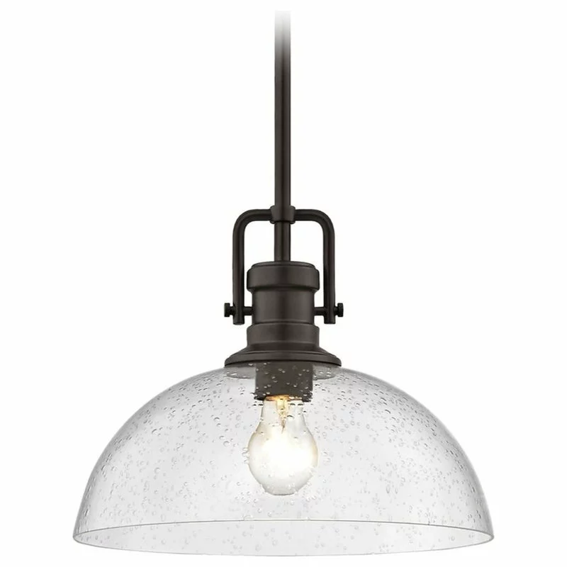 Destination Lighting Seeded Glass Pendant Light Bronze 13-Inch Wide 1 Destination Lighting Seeded Glass Pendant Light Bronze 13-Inch Wide