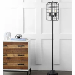 JONATHAN Y Odette 65" Industrial Metal Floor Lamp, Black And Silver -Ceiling Lighting Shop 1b7183560f76315a 5907 w800 h800 b0 p0