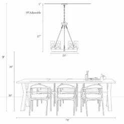 LNC Lighting LNC 6-Light Farmhouse Wagon Wheel Wood And Seeded Glass Shade Chandelier -Ceiling Lighting Shop 1eb118ab034d27c6 9929 w800 h800 b1 p0