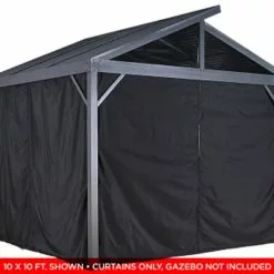 ShelterLogic Sojag Curtains For Sanibel Gazebo, 8'W X 8'D - Black, Gazebo Not Included -Ceiling Lighting Shop 1f219786004f5fcc 0775 w800 h800 b0 p0