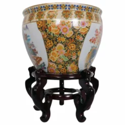 Oriental Furnishings Chinese Porcelain Fish Bowl Planter, Satsuma Peacocks, 12" -Ceiling Lighting Shop 1f21a101032a28eb 7669 w800 h800 b1 p0