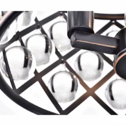 Edvivi Lighting Azha 3-Light Oil Rubbed Bronze Drum Pendant Chandelier With Crystal Spheres Glam -Ceiling Lighting Shop 1fe131e30d927eac 0649 w800 h800 b0 p0