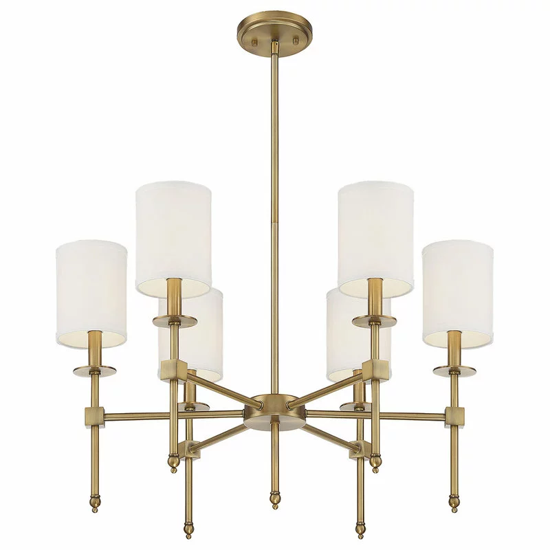 Savoy House Chatham 6-Light Chandelier, Warm Brass 4 Savoy House Chatham 6-Light Chandelier, Warm Brass - Image 4