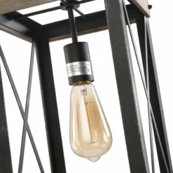 LNC Lighting LNC 1-Light Foyer Farmhouse Rustic Cage Wood Pendant Hanging Lantern Chandeliers -Ceiling Lighting Shop 20f1f4060ee355d3 7471 w800 h800 b0 p0