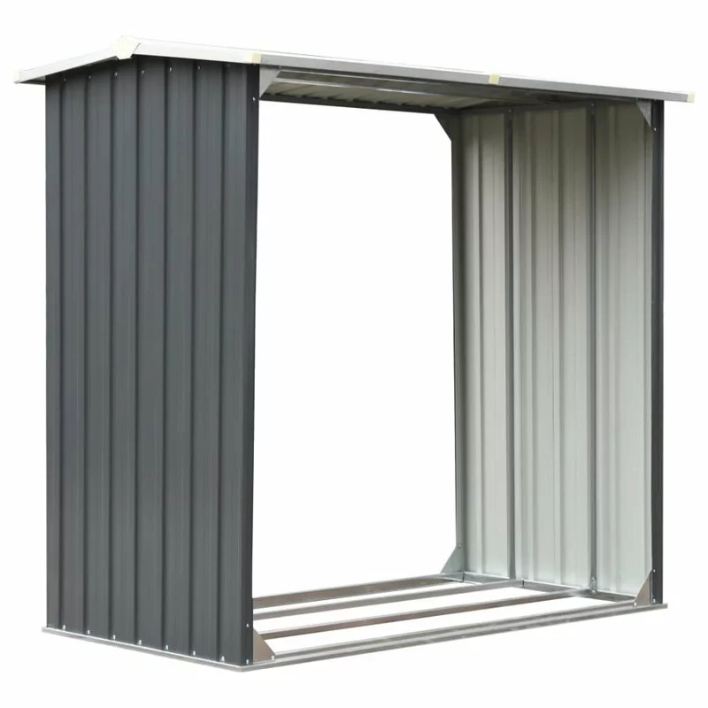 Vida XL International B.V. VidaXL Garden Log Storage Shed Galvanized Steel 67.7" Gray Outdoor Firewood 1 Vida XL International B.V. VidaXL Garden Log Storage Shed Galvanized Steel 67.7" Gray Outdoor Firewood