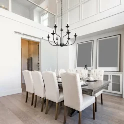 LNC Lighting LNC Modern Farmhouse Candle-Style 9-Light Black Chandelier -Ceiling Lighting Shop 22516279033a9d95 8731 w800 h800 b0 p0