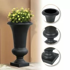 LuxenHome 22.75" H Black Slim MgO Urn Planter -Ceiling Lighting Shop 22d1da8003e40254 8220 w800 h800 b0 p0