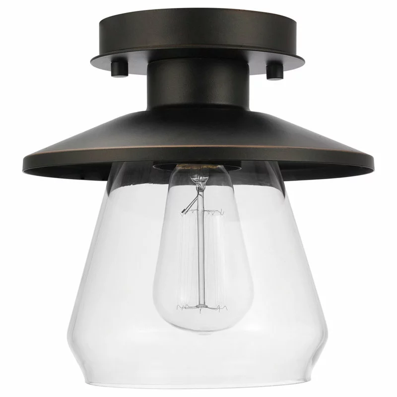 Globe Electric Nate 1-Light Oil Rubbed Bronze Semi-Flush Mount Ceiling Light 1 Globe Electric Nate 1-Light Oil Rubbed Bronze Semi-Flush Mount Ceiling Light