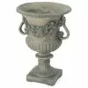 GDFStudio GDF Studio Bunny Vista Outdoor Light Weight Cast Stone Urn, Antique Gray