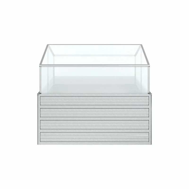 Vida XL International B.V. VidaXL Garden Raised Bed With Greenhouse Silver Outdoor Planter Flower Box 4 Vida XL International B.V. VidaXL Garden Raised Bed With Greenhouse Silver Outdoor Planter Flower Box - Image 4