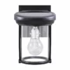 Gama Sonic Solar Coach Lantern With GS Solar LED Light Bulb, Cast Aluminum, Black