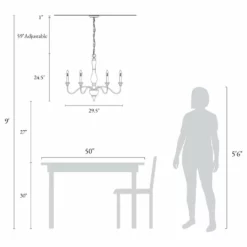 LNC Lighting LNC 6-Light Farmhouse And Handmade Distressed White Wood Candle-Style Chandelier -Ceiling Lighting Shop 2371445e034d2279 0061 w800 h800 b1 p0