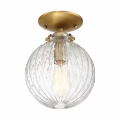 Helmsman Lighting Works 1-Light Semi-Flush Mount, Natural Brass -Ceiling Lighting Shop 25013dee0aa18091 5638 w800 h800 b1 p0