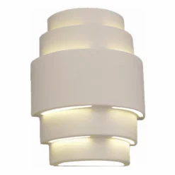 AmeriTec Lighting Ziggurat Outdoor Wall Light, Paintable Bisque, Open Top