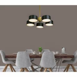 Design Living Gold Frame Flushmount Light Fixture, Black Shades, White Shade Cover -Ceiling Lighting Shop 260167d40d164950 7037 w800 h800 b0 p0