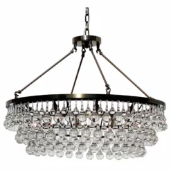 Light Up My Home Celeste 32" Glass Drop Chandelier, Antique Brass, Hanging Or Flush Mount -Ceiling Lighting Shop 26415de502fd2389 7178 w800 h800 b1 p0