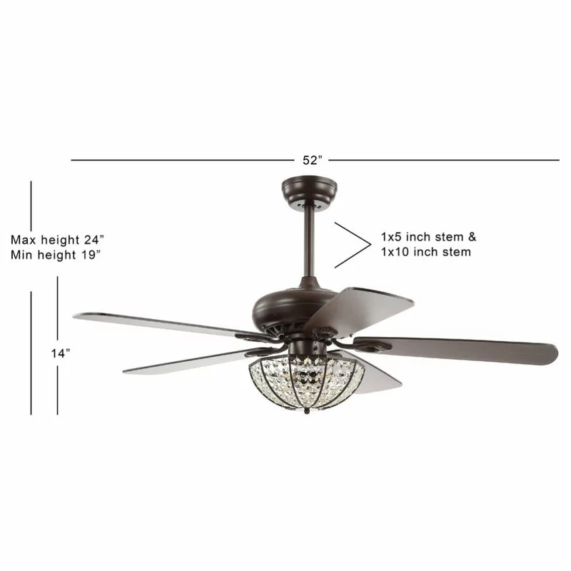 JONATHAN Y Joanna 52" 3-Light LED Ceiling Fan With Remote, Oil Rubbed Bronze 10 JONATHAN Y Joanna 52" 3-Light LED Ceiling Fan With Remote, Oil Rubbed Bronze - Image 10
