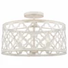 Kira Home Sutton 16" Ceiling Light, Metal Drum Shade, Antique White