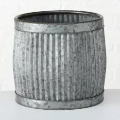 Whole House Worlds Belly Bucket Planters, Set Of 3, Galvanized Metal , 17 - 12" Diameter -Ceiling Lighting Shop 275123bf0ead6157 7414 w800 h800 b0 p0