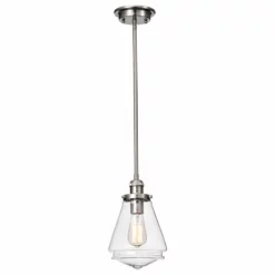 Edvivi Lighting 1-Light Brushed Nickel Encased Jar Hand Blown Glass Shade Mini Pendant -Ceiling Lighting Shop 27a1ac0109d1b7b0 2806 w800 h800 b1 p0