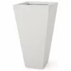 GDFStudio Ephraim Outdoor Cast Stone Planter, Matte White, Small