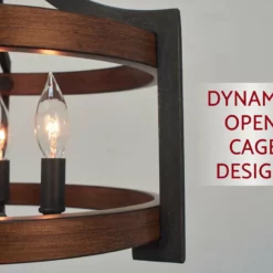 Kira Home Woodrow 15" Farmhouse Semi Flush Convertible Pendant Light, Wood Style -Ceiling Lighting Shop 28912ae500c3d7ae 8463 w800 h800 b0 p0