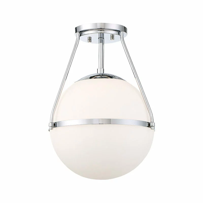 Helmsman Lighting Works 1-Light Semi-Flush Mount, Chrome 3 Helmsman Lighting Works 1-Light Semi-Flush Mount, Chrome - Image 3
