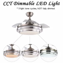 Bella Depot Modern Ceiling Fan With Light And Remote, Retractable Bedroom Ceiling Fan, Silver (Recommend), 36" -Ceiling Lighting Shop 2941546c0dec6a2d 7964 w800 h800 b1 p0