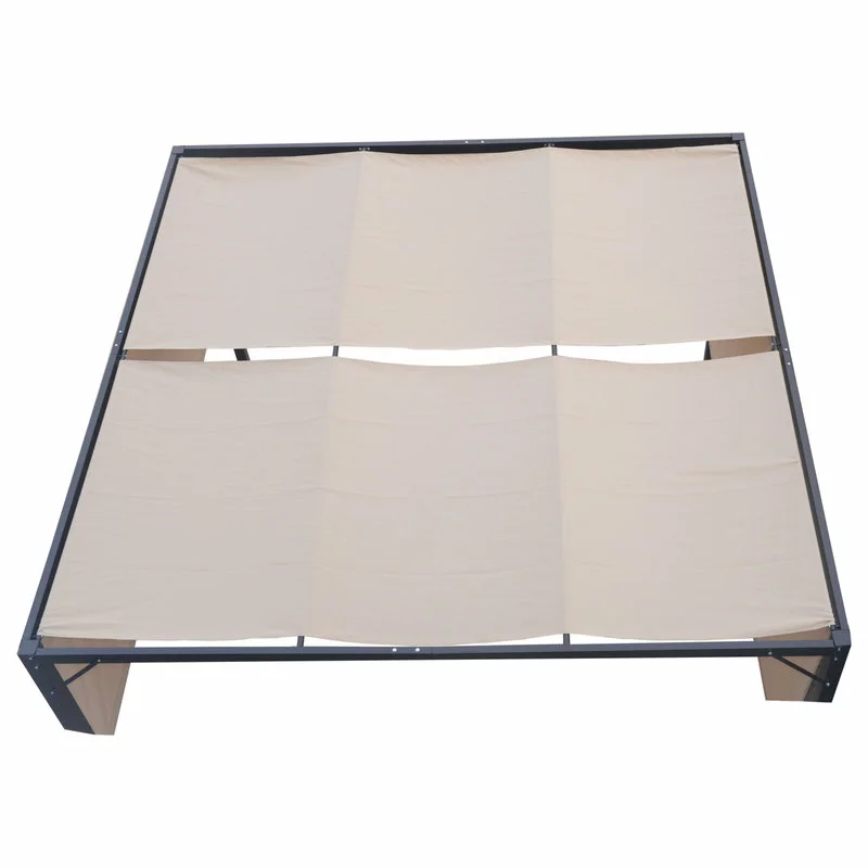 GDFStudio GDF Studio Wendy Outdoor Steel Framed 10' By 10' Gazebo, Beige 7 GDFStudio GDF Studio Wendy Outdoor Steel Framed 10' By 10' Gazebo, Beige - Image 7