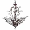 Edvivi Lighting 4-Light Antique Copper Finish Vine And Crystal Chandelier Glam Lighting